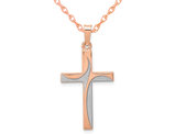 14K Rose Gold Fashion Cross Pendant Necklace with Chain